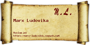 Marx Ludovika névjegykártya